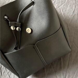 Zara Black Leather Backpack